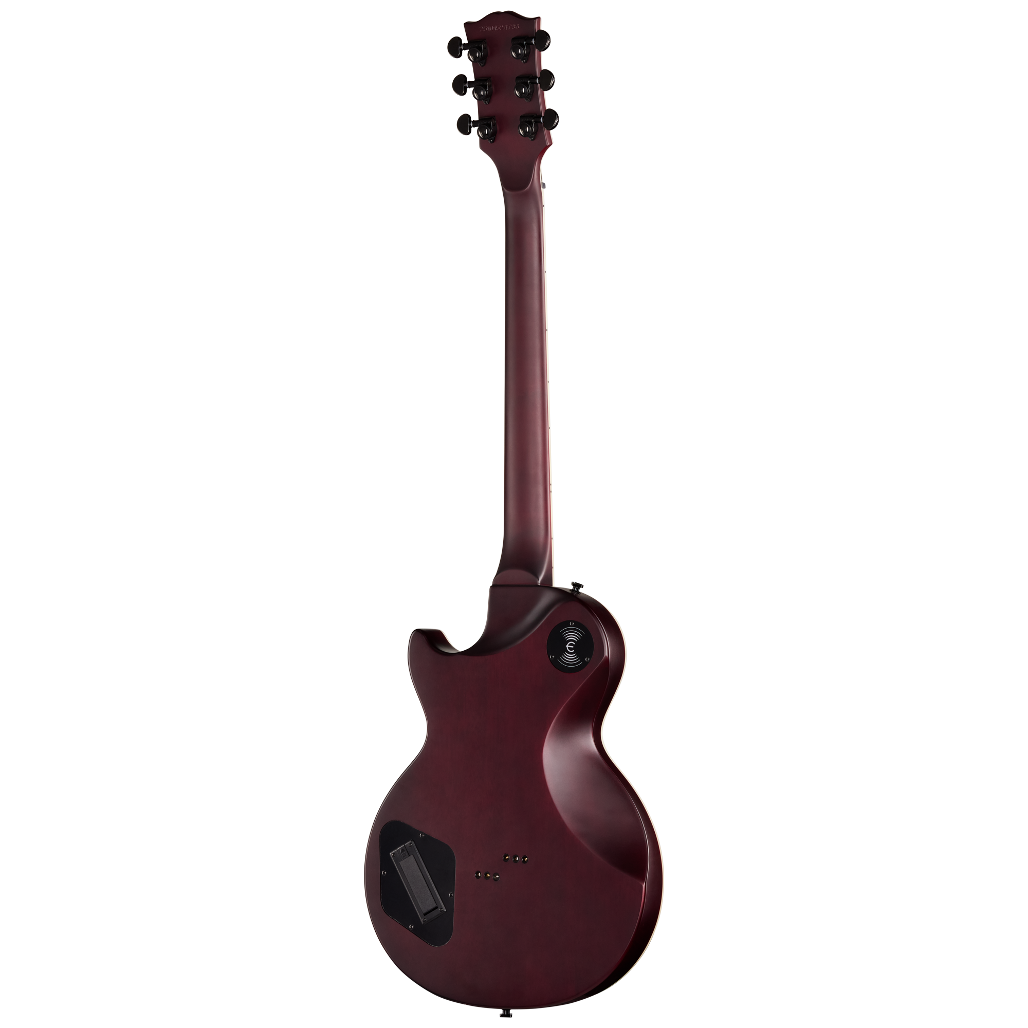 E-Gitarre, weinrot, massiver Korpus, sechssaitig, Kopfhörerausgang